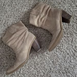 Y2k Report Mandy genuine leather suede cowboy ankle boots booties
